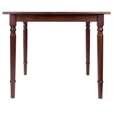 Walnut Square Solid Wood Dining Table with Turned Legs