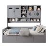 Twin/Full Size Wooden Daybed with All-in-One Storage Cabinet, Open Shelves and Under-bed Storage Space, White/Gray-ModernLuxe - 3 of 4