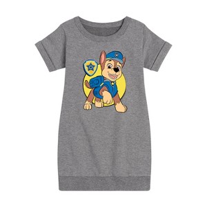 - Paw Patrol - Chase Sketch Graphic Short Sleeve Fleece Dress - 1 of 4