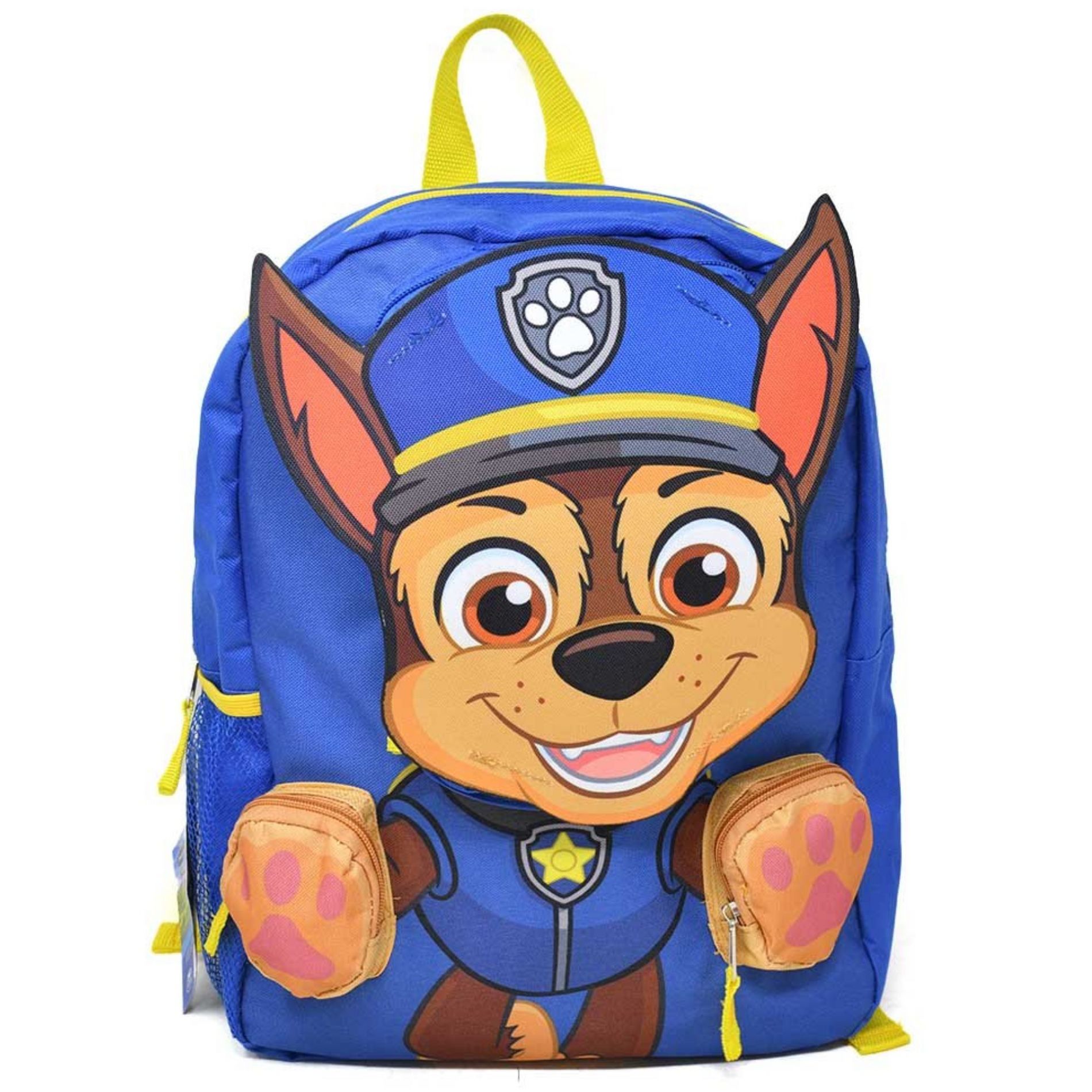 Paw Patrol Chase 3D Nylon Kids Bookbag, 16" Blue School Backpack for Boys ages 3+