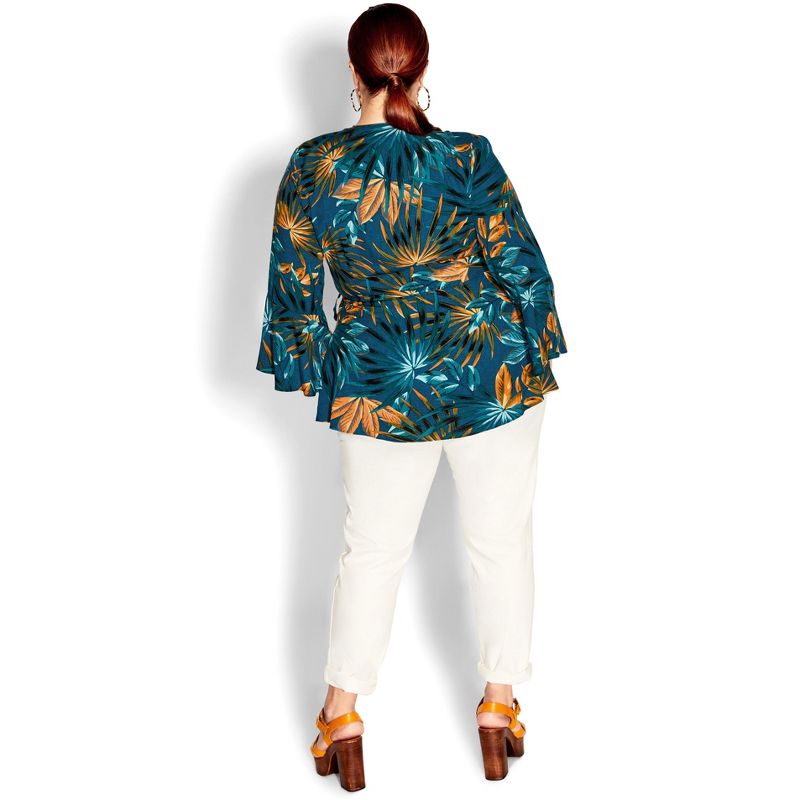 Women's Plus Size Island Print Top - teal | CITY CHIC, 2 of 4