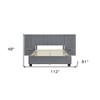 HomeRoots Gray Tufted Velvet Upholstered Queen Bed Frame - 3 of 4