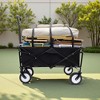 SEVOBAL Utility Storage Carts Extension Series Collapsible Wagon Capacity Expandable Storage All-Terrain Wheels for Outdoor , Black , 21.6"*5.7"*24.2" - 2 of 4