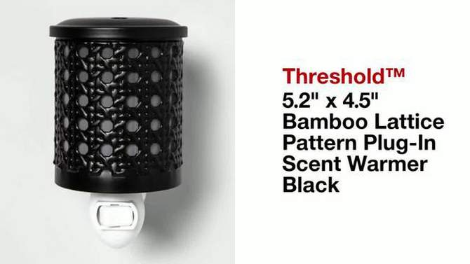 5.2&#34; x 4.5&#34; Bamboo Lattice Pattern Plug-In Scent Warmer Black - Threshold&#8482;, 2 of 8, play video