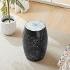 12.25" Mosaic Tile Side Table with Iron Frame, Decorative End Table for Patio, Balcony, or Indoor Living Spaces-Maison Boucle - 3 of 4