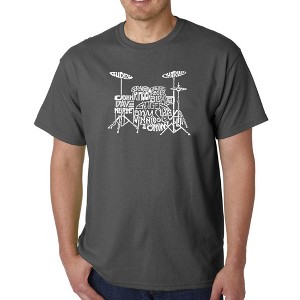 LA Pop Art Men's Word Art T-shirt - Drums - 1 of 4
