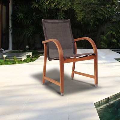 Milano 4pc Eucalyptus Wood Patio Chair Set - International Home Miami