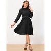 Allegra K Women's Work Long Sleeve Pleated Midi Shirt Dress - image 2 of 4