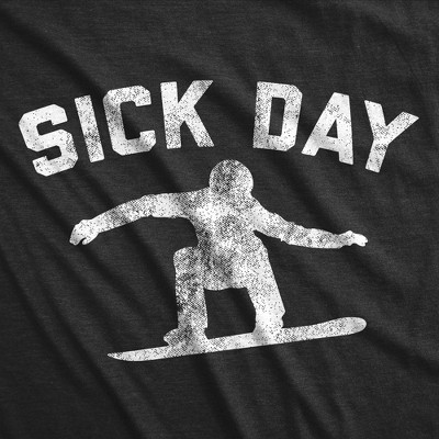 Мужские футболки Crazy Dog T-Shirts, Inc. Mens Funny T Shirts Sick Day Snowboarding Sarcastic Snowboarder Joke Tee For Men - Crazy Dog Men's T Shirt with Fun Design Black XL — фото 2
