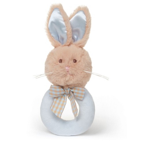 Bearington Baby Rattle Ring Bunny Blue 5.5