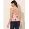 Allegra K Women's Floral Print Sleeveless V Neck Tie Waist Peplum Cami Top - 4 of 4