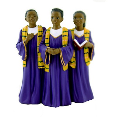 Black Art 6.25" Teen Choir Trio Church Singing Music  -  Decorative Figurines
