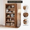 Bookshelf, farmhouse style bookshelf with open storage cabinet, 5-layer floor-to-ceiling high bookcase suitable for home office living room bedroom - 3 of 4