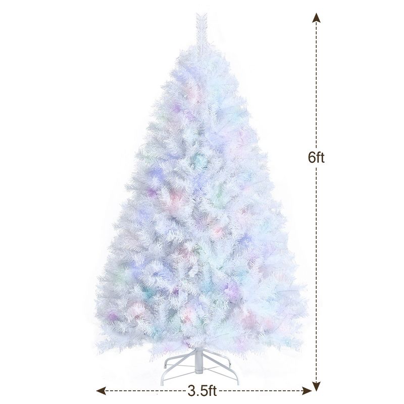 Costway 6ft White Iridescent Tinsel Artificial Christmas Tree w/ 792 Branch Tips, 4 of 11