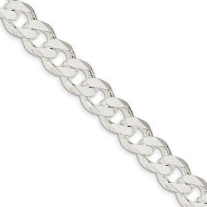 Black Bow Jewelry Men's 13mm Sterling Silver Solid Curb Chain Bracelet - 1 of 4