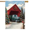 Briarwood Lane House Flag 40x28 For Outdoor Snow Covered Bridge Christmas House Flag Flag For Christmas House Flag - 2 of 4