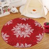 Washable Rug Christmas Rug for Living Room Non-Slip Snowflakes Floor Cover Low Pile  Foldable Green Christmas Rugs - 2 of 4
