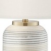 Pacific Coast Lighting Striped Adler 28" Tall Cylinder Traditional Table Lamp Multi-Color Ceramic Single White Shade Living Room Bedroom Bedside House - 3 of 4