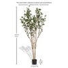NAYSAYE Planter Faux Black Olive Tree Artificial Indoor Tree with Natural Trunk for Indoor Outdoor Garden, Green, 23.6"*23.6"*63" - 3 of 4