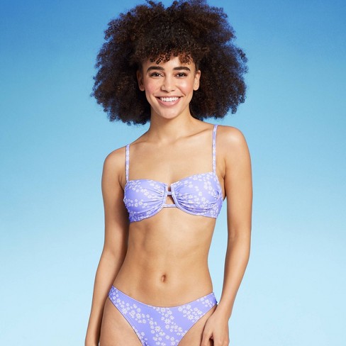 Women's Balconette Underwire Crepe Bikini Top - Shade & Shore™ Purple 38dd  : Target