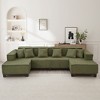 U-Shaped Sectional Sofa Upholstered Sofa Couch with Ligh t & 6 Pillows - ModernLuxe - 2 of 4