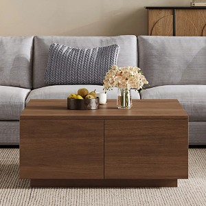 33.25" Square Coffee Table with 4 Drawers, Finish, Modern Storage Center Table - 1 of 4