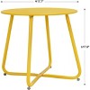 DOMETOUR Steel Outdoor Side Table Round Patio End Table with Adjustable Feet, Elegant Portable End Table for Garden Balcony Yard - 4 of 4