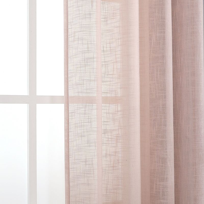 Kate Aurora 2 Pack Lux Thread Premium Woven Grommet Top Sheer Curtain Panels, 3 of 8
