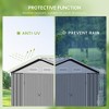 8.6'x10.4' Outdoor Storage Shed, Large Garden Shed, Updated Reinforced and Lockable Doors Frame Metal Storage Shed for Patiofor Backyard, Patio,Grey - 4 of 4