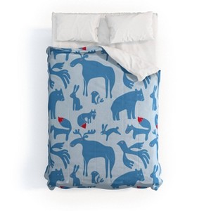 Deny Designs 3pc Full Camilla Foss Folktale Animals Comforter and Sham Set - 1 of 4