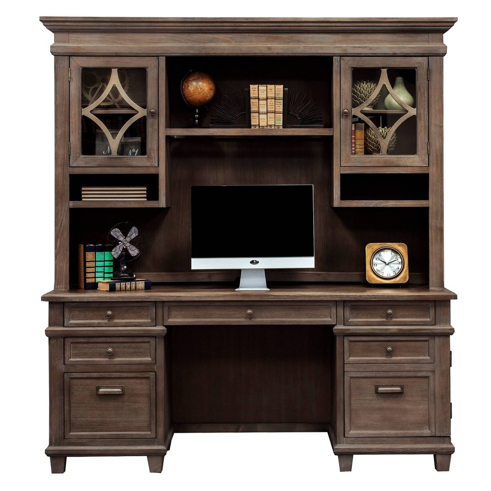 Carson Hutch Top Brown - Martin Furniture: 46" High, No Assembly, Adjustable Shelf, Wood Frame, 70"W x 15"D