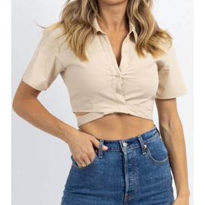 Women's VARDA WRAPPED CROP TOP - CRESCENT - 1 of 3