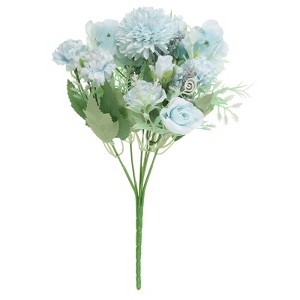 Unique Bargains Home Wedding Decoration Branch Silk Artificial Rose Hydrangea with Stem 1 Pc - 1 of 4