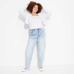 Women's High-Rise Curvy Straight Jeans - Wild Fable™ - 1 of 3