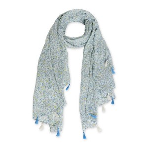 Hadley Wren Lightweight Floral Scarf, White - 1 of 3