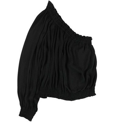 bar III Womens Solid One Shoulder Blouse