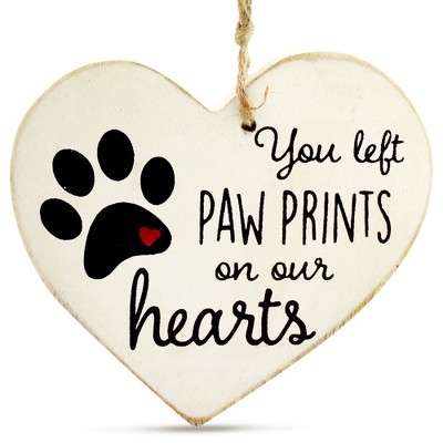 AuldHome Design Pet Memorial Christmas Ornament;  Wood Heart-Shaped Cat/Dog Bereavement Gift