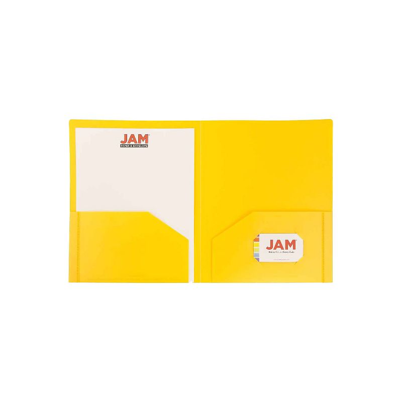JAM Paper Heavy Duty Matte 2-Pocket Folder Yellow 108/Box 383HYEB, 3 of 6