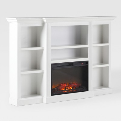 Saracina Home Traditional 70” Mantel Fireplace with Open Shelving