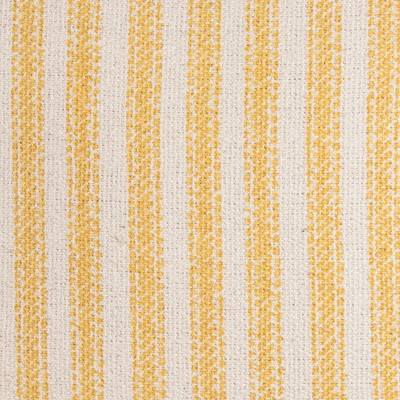Yellow and Natural Cotton Striped Square Throw Pillow