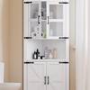 Whizmax Farmhouse Corner Cabinet, Tall Corner Storage Cabinet with Glass Door & Adjustable Shelves, Bathroom Cabinet for Living Room, Bathroom - 4 of 4