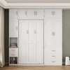 YOOCOZZ Space-Saving Murphy Bed with Multiple Cabinets, Wardrobe and Drawers - White - 2 of 4
