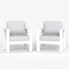 LayinSun Aluminum Patio Chair Sofa, All-Weather Metal Modern 2 Seater Outdoor Sofa with 5" Thick Cushion - 3 of 4