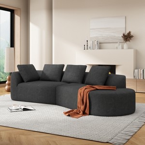 Christopher Knight Home 116" Modern Curved Sectional Sofa with High-Density Sponge and 4 Pillows - 1 of 4