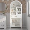 71" Tall Arched Glass Door Kitchen Pantry Cabinet, Freestanding Display Storage Cabinet for Kitchen, Dining Room, or Living Room-Panipeachy - 3 of 4
