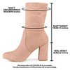 Perphy Women's Rounded Toe Block Heeled Foldable Non-Zip Sock Ankle Boots - 2 of 4