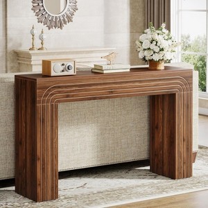 Lantine Farmhouse Console Table, 55-Inch Wooden Entryway Table with Heavy Duty Legs, Long Narrow Sofa Table Behind Couch for Hallway, Living Room - 1 of 4