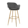 Fixed Faux Leather Contemporary Bar Stool with Low Back and Metal Legs for Home Bar or Kitchen (Set of 2) - 4 of 4