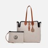MKF Collection Juliana Oversize Vegan Leather Tote Bag and Wristlet by Mia K- Natural Combo - 2 of 4