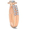 Pompeii3 1 1/4 Ct Diamond Cushion Halo Engagement Wedding Ring Set 14k Rose Gold - 3 of 4